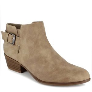 NEVER BEEN WORN suede booties, got them in the wrong size & can’t take them back